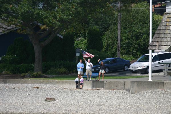 Red, White and Blue sendoff from Harold